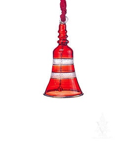 Egyptian Glass Red Bell Ornament