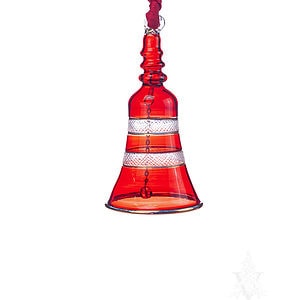 Egyptian Glass Red Bell Ornament