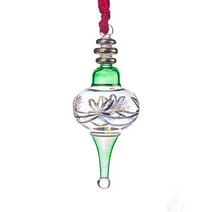 Egyptian Glass Green and Gold Ornament