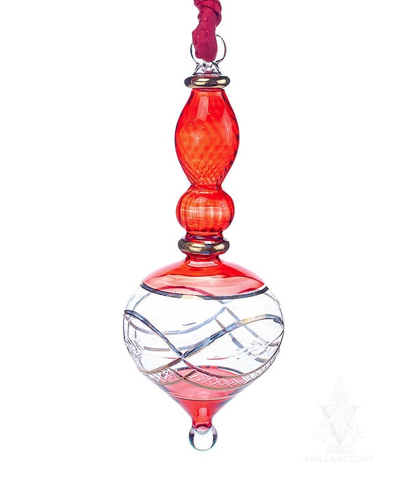 Egyptian Glass Red and Gold Ornament