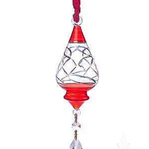 Egyptian Glass Ornament with Crystal Tear Drop