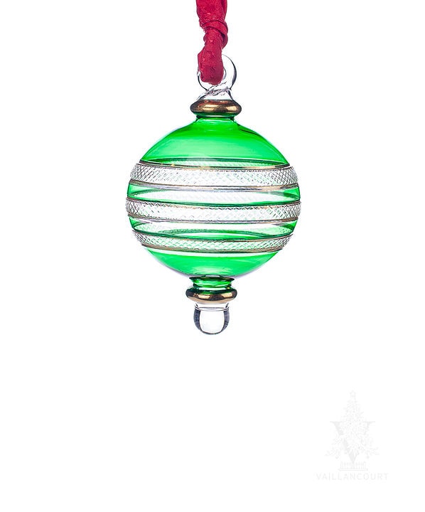 Egyptian Glass Green and Gold Small Ornament