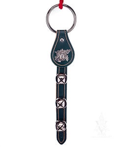 Belsnickel Bells' 3-Bell Green Leather Strap with Victorian Bells Charm