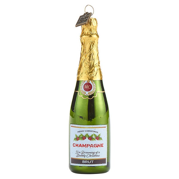 Merry Christmas Champagne Ornament