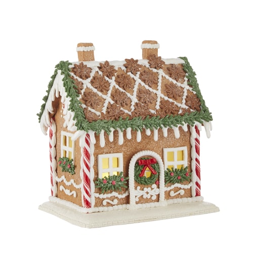 Gingerbread Lit House with Rosemary