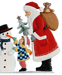 Santa With Snowman Pewter by Wilhelm Schweizer