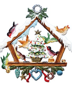 Christmas with the Birds Pewter Ornament by Wilhelm Schweizer