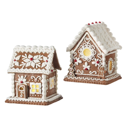 White Icing Gingerbread Lighted House (Assorted)