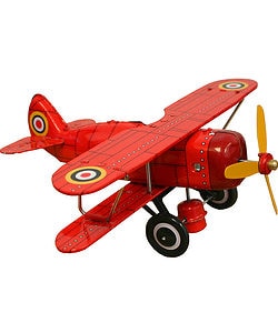 Collectible Tin Toy - Red "Curtis" Biplane