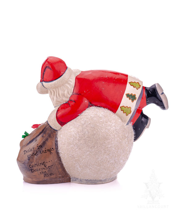 Santa Falling Over Snowball with Teddy