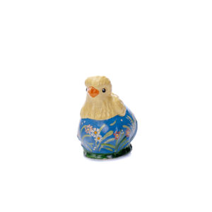 Tiny Chick in Blue Floral Egg