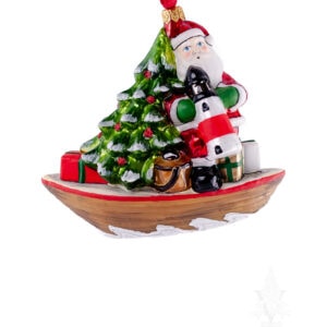 Nantucket Santa on Dory Ornament