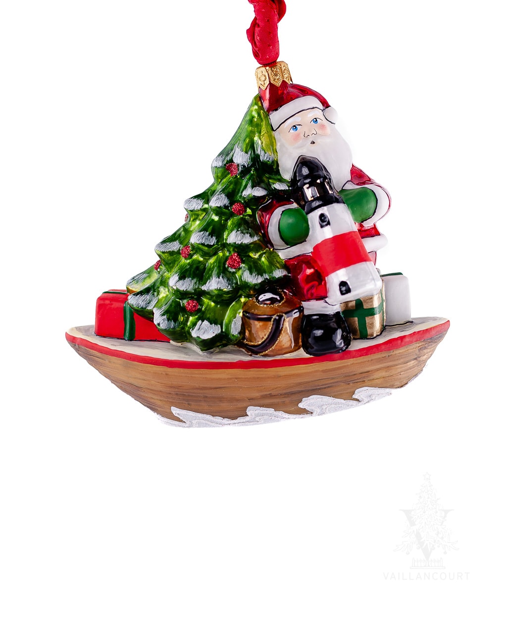 Nantucket Santa on Dory Ornament