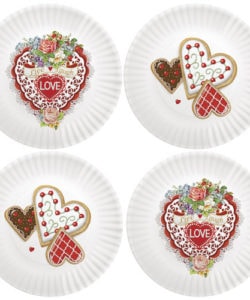 Valentines Cookies Melamine Plates (Set of 4)