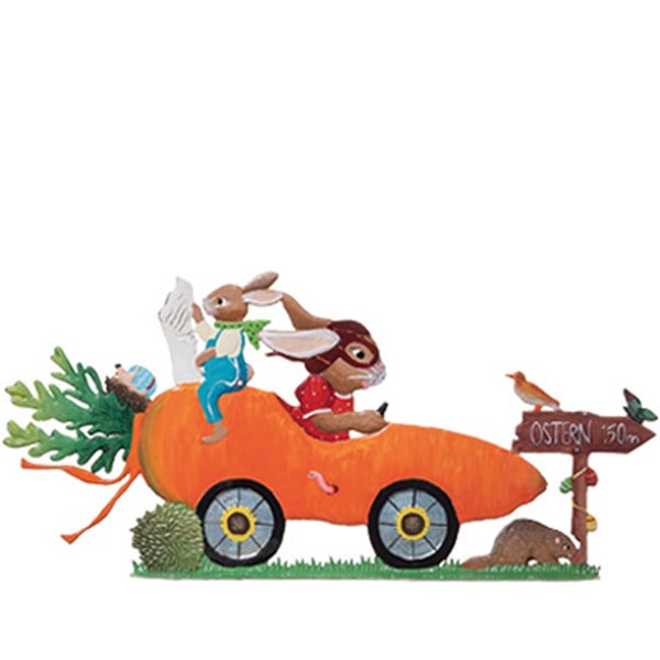 Bunny In Carrot Car By Wilhelm Schweizer