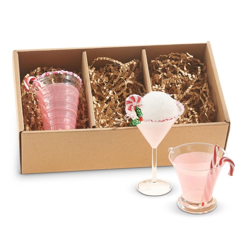 Peppermint Cocktail Ornaments (Box of 3)