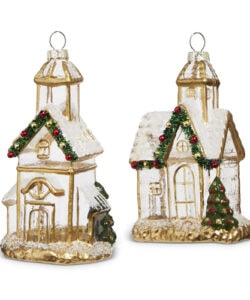 Gold Church Ornament 5"  (Assorted designs)