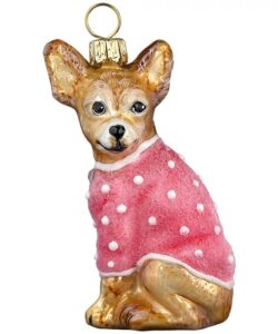 Chihuahua in Pink Coat Ornament