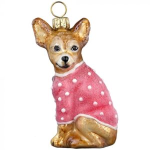 Chihuahua in Pink Coat Ornament