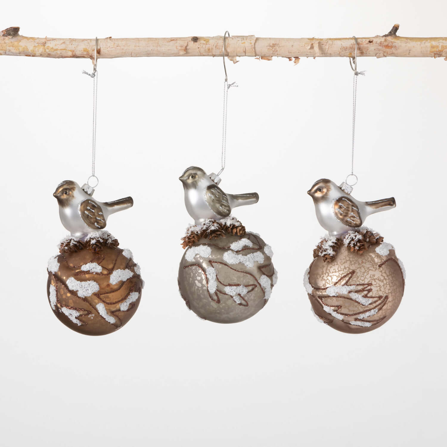 Bird On Branch Ornament  (Assorted designs)