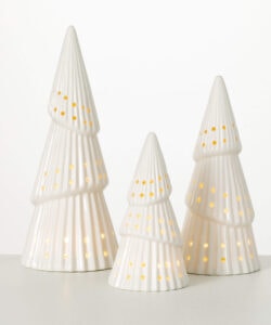 Mini Porcelain Trees Lighted (Set of 3)