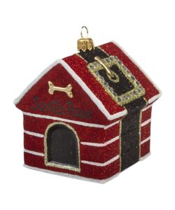 Dog House Ornament Santa Paws