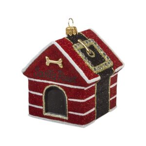 Dog House Ornament Santa Paws