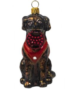 Chocolate Lab with Crystal Ornament
