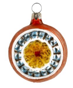 MAROLIN Glass Ornament Double Reflex Yellow