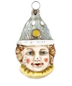 MAROLIN Glass Ornament Clown With Blue Hat