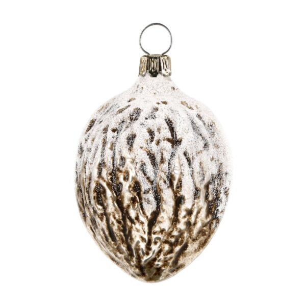 MAROLIN Glass Ornament Glittered Walnut