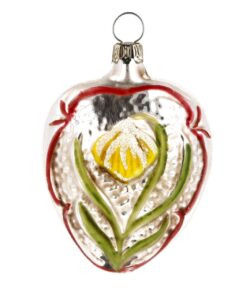 MAROLIN Glass Ornament Heart With Snowdrop