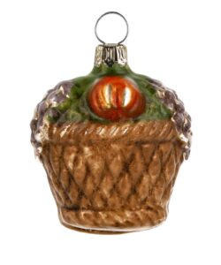 MAROLIN Glass Ornament Small Fruit Basket