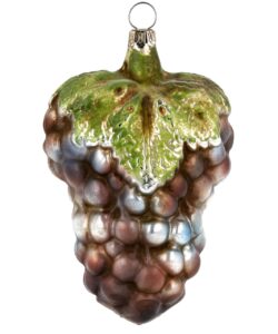 MAROLIN Glass Ornament Large Grape With Leaf