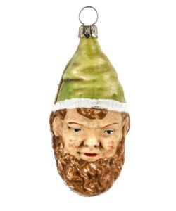 MAROLIN Glass Ornament Dwarf With Green Cap