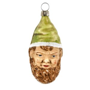 MAROLIN Glass Ornament Dwarf With Green Cap