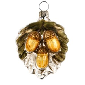 MAROLIN Glass Ornament Oak Leaf With Acorns