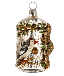 MAROLIN Glass Ornament Tree Trunk With Bird