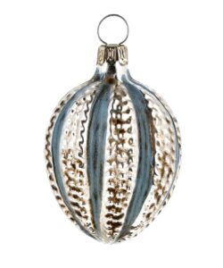 MAROLIN Miniature Glass Ornament Egg With Knobs Blue