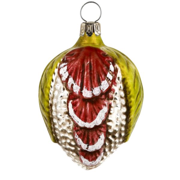MAROLIN Glass Ornament Egg With Leaves