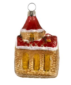 MAROLIN Glass Ornament Church With Red Roof