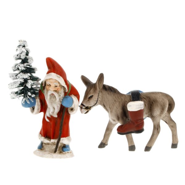 MAROLIN Miniature Santa With Donkey