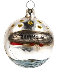 MAROLIN Glass Ornament Ball With Zeppelin With Glitter