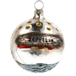 MAROLIN Glass Ornament Ball With Zeppelin With Glitter