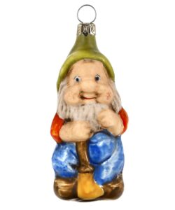 MAROLIN Glass Ornament Dwarf With Broom