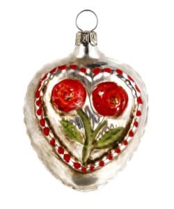 MAROLIN Glass Ornament Rose Heart With Knobs And Star