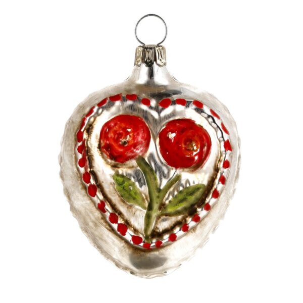 MAROLIN Glass Ornament Rose Heart With Knobs And Star