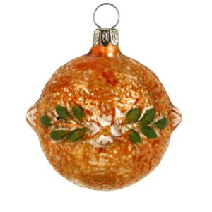 MAROLIN Glass Ornament Orange