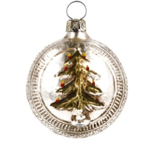 MAROLIN Glass Ornament Ball With Tree And Stars