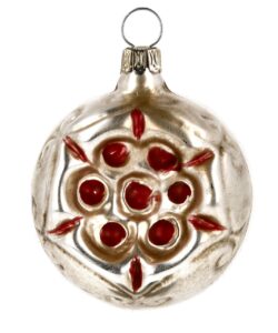 MAROLIN Glass Ornament Red Flower